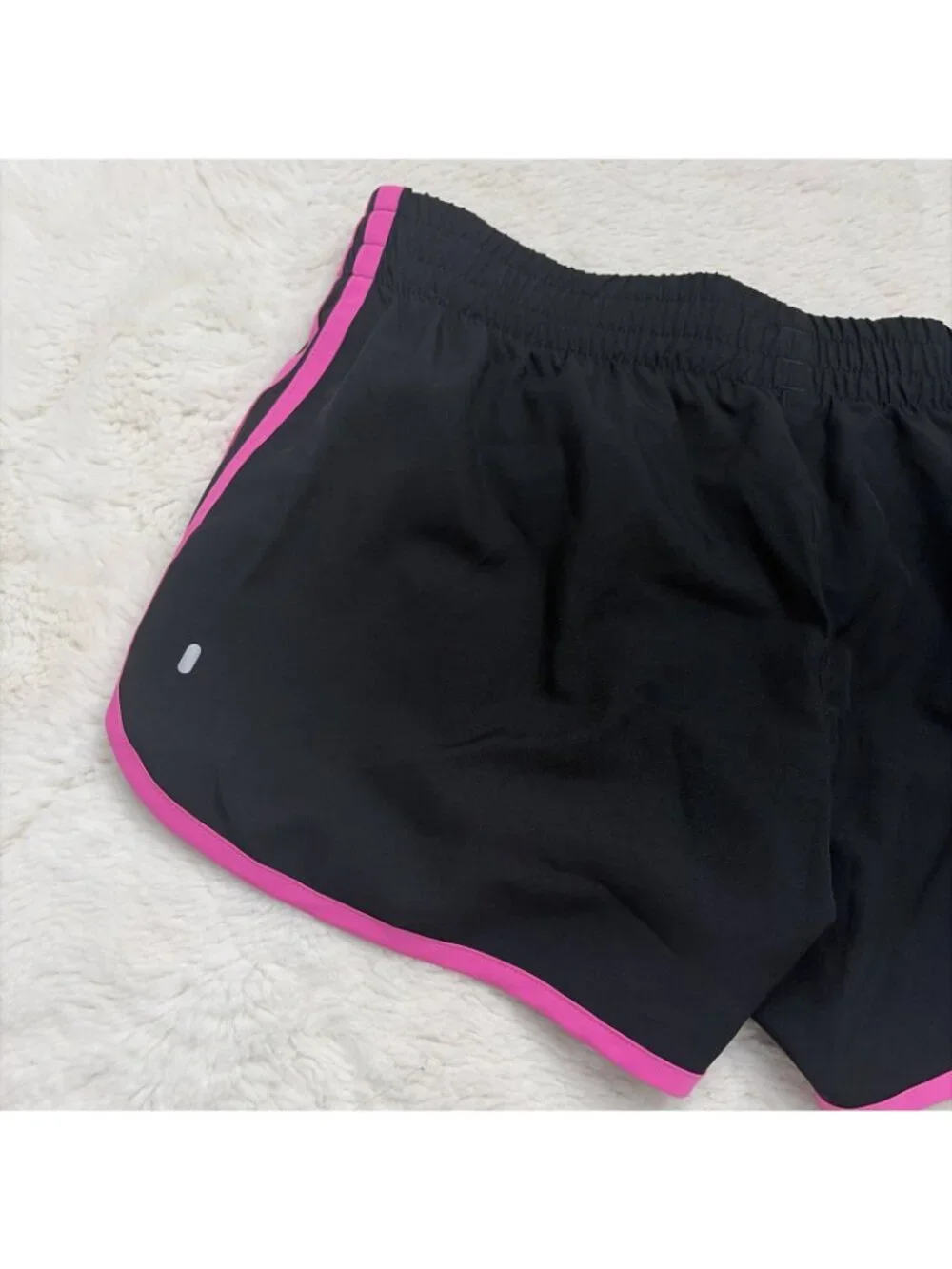 Adidas Womens Running Aero Ready Athletic Shorts Black Pink Stripe  Lined M